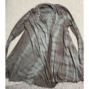 Tribal Women's Size XS Long Sleeve Tie Dye Open Front Long Cardigan Brown